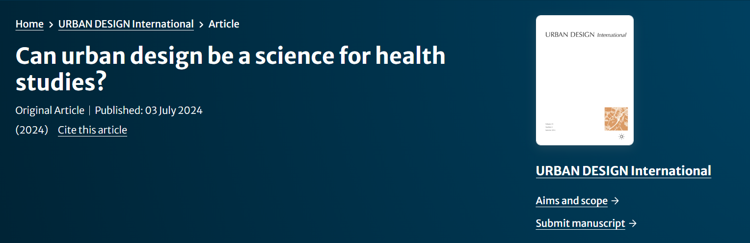 Can urban design be a science for health studies?