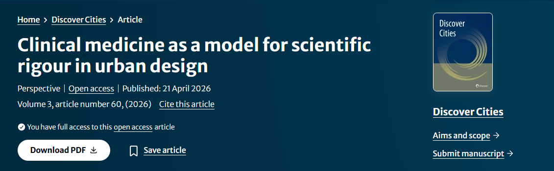 Clinical medicine as a model for scientific rigour in urban design